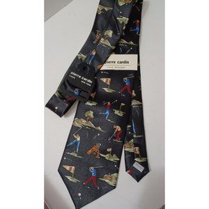 Pierre Cardin Men's Tie Golf 100% Silk Novelty Print Fairway NEW WITH TAGS